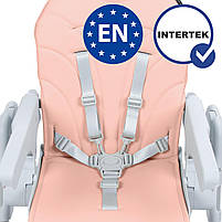 Стільчик для годування з 6 місяців до 3х років на колесиках Kidwell BENO Pink, фото 6