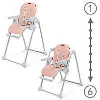 Стільчик для годування з 6 місяців до 3х років на колесиках Kidwell BENO Pink, фото 8
