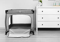 Дитячий манеж квадратний переносний з матрацом для дітей до 15 кг Caretero Quadra Gray, фото 7