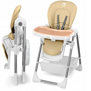 Стільчик для годування Lionelo Linn Plus Beige дитячий регульований стільчик з підносом та підставкою для ніг до 4 років