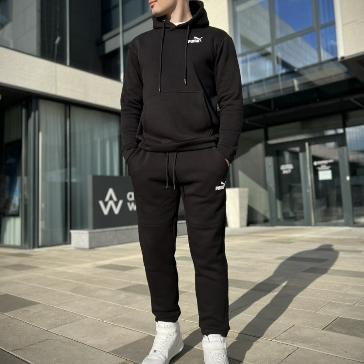 Чоловічий спортивний костюм Puma, Пума чорний демісезонний комплект