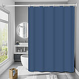 Шторка для ванної та душу з гачками 180x180 см водовідштовхувальна, високоякісна шторка для ванни, Сіра, фото 5