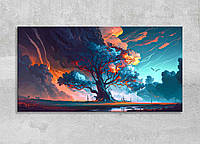 Картина дерево в огне волшебное Сказочная природа картины панорамные Печать на холсте 80x40