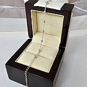 Срібний браслет на руку Кульки на тонкому ланцюжку з подовжувачем