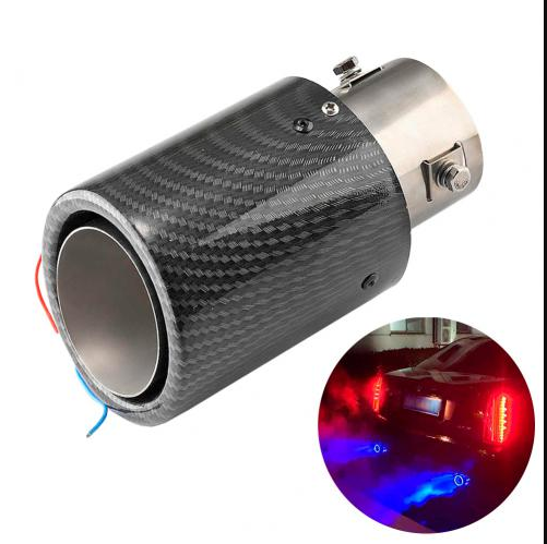 Насадка на глушник з LED підсвіткою. Насадка на вихлопну трубу з підсвіткою Синя Carbon Pro, фото 1