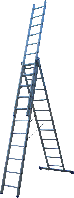 Лестница трехсекционная раскладная ELKOP VHR H 3*11ст. 3,0-6,33м