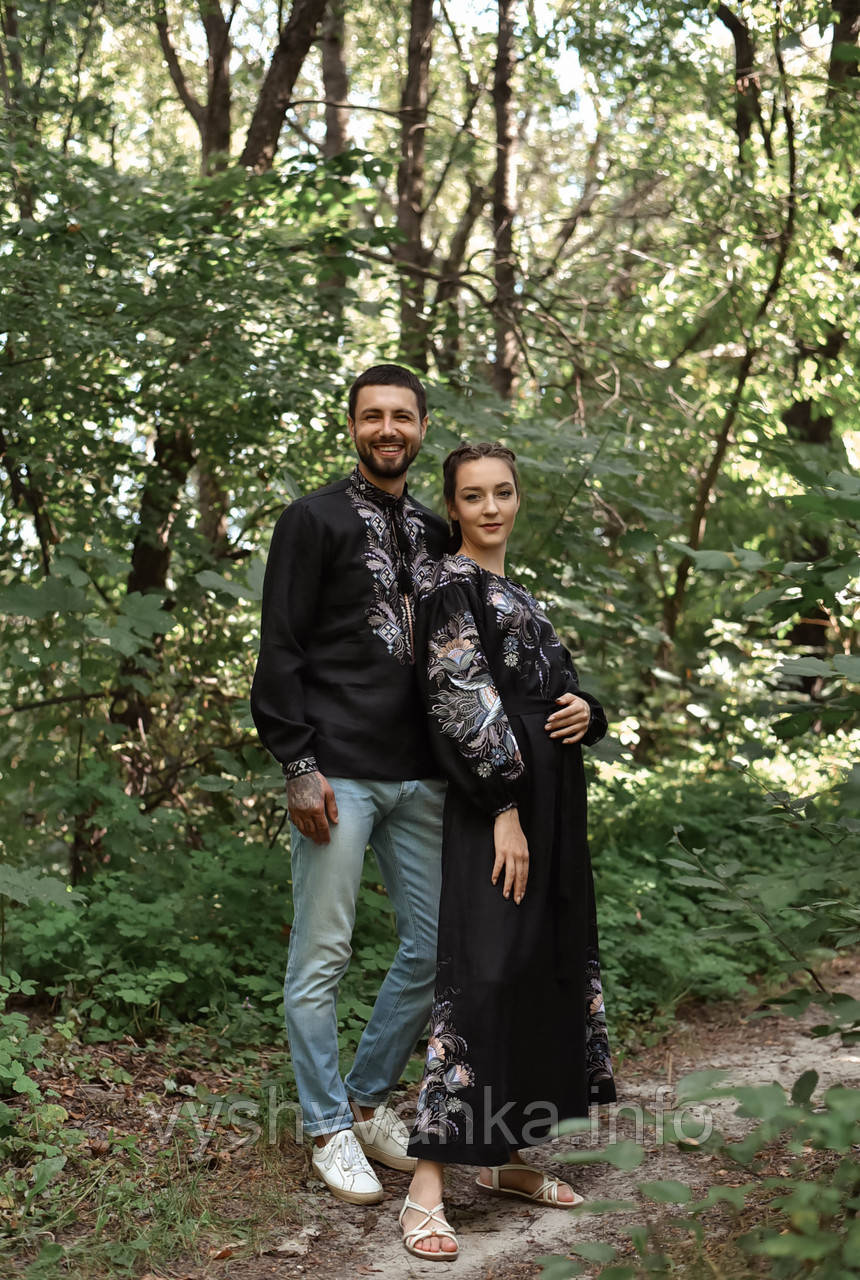 Сімейні парні вишиванки Familly look з льону,арт 4602+4252, фото 1