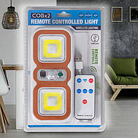 🧡Акумуляторний бездротовий світильник з пультом керування Remote Controlled Light COBх2