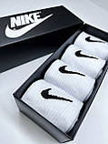 Високі чоловічі Шкарпетки Nike - Білі Подарунковий набір в коробці 4 пар, фото 3