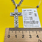 Комплект срібний чорнений ланцюжок бісмарк з хрестиком 925 проба, фото 8