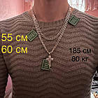 Комплект срібний чорнений ланцюжок бісмарк з хрестиком 925 проба, фото 7