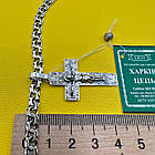 Комплект срібний чорнений ланцюжок бісмарк з хрестиком 925 проба, фото 9