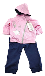 Спортивний костюм 9, 12, 18 місяців Туреччина для новонародженої дівчинки набір рожевий (КДН08)