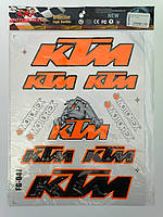 Наліпки на мотоцикл "KTM" 240×310 мм 11 шт. світловідбивні
