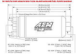 Паливний насос виносний AEM 400LPH Inline High Flow Fuel Pump M18x1.5 Inlet & M12x1.5, фото 4