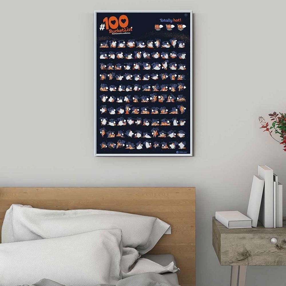 Скретч постер "#100 BucketList KAMASUTRA edition" (тубус) 100K  1 шт.