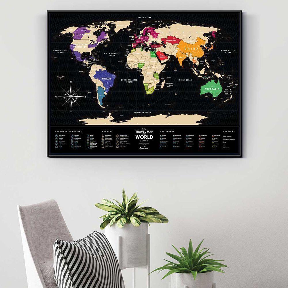 Скретч карта світу "Travel Map Black World" (тубус) BW 1 шт.