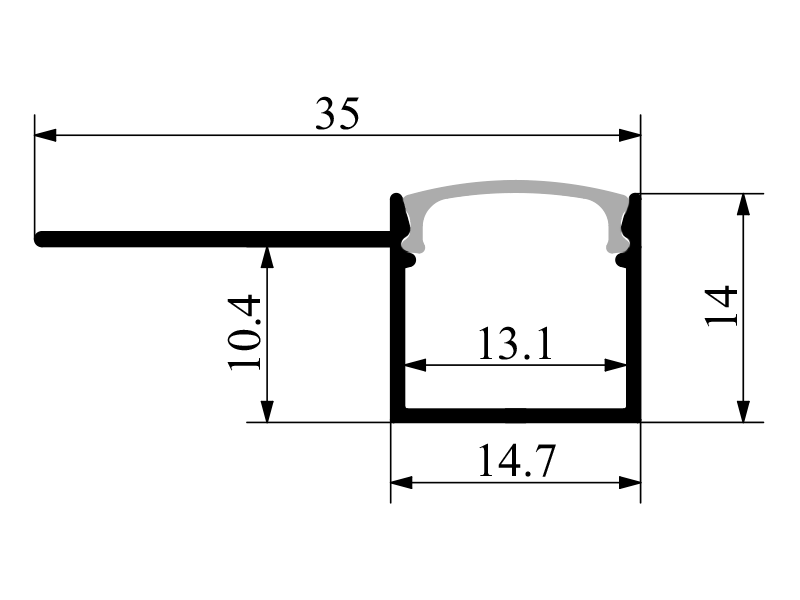 Алюмінієвий профіль для світлодіодної стрічки для гіпсокартона АЛ-49 3 метра анодований під штукатурку LEDUA - фото 5 - id-p1798596871