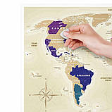Скретч карта світу "Travel Map Gold World" (рос) (тубус) GWRU  1 шт., фото 4