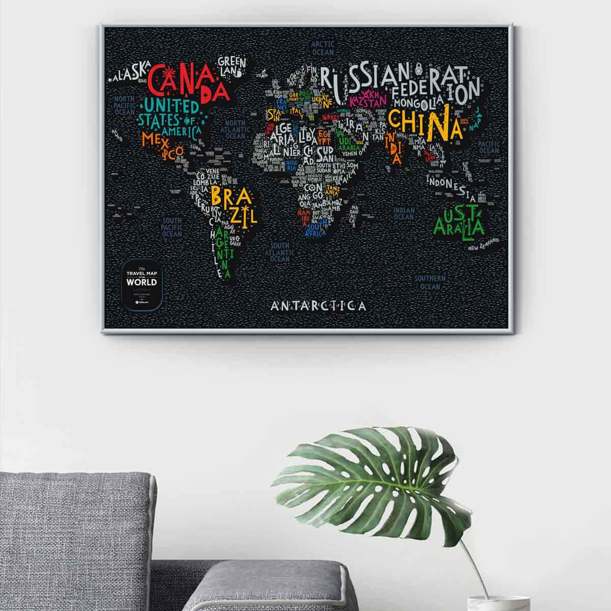 Скретч карта світу "Travel Map Letters World " (тубус) LW 1 шт.