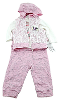 Спортивний костюм 9 місяців Туреччина для новонародженої дівчинки набір рожевий (КДНД27)