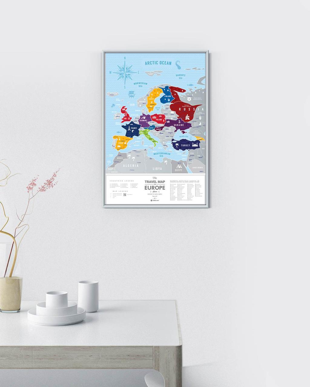 Скретч карта світу "Travel Map Silver Europe" (тубус) SE 1 шт.