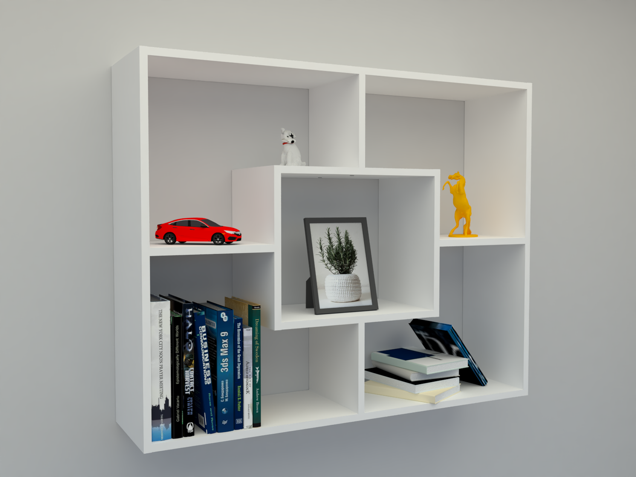 Книжкова полиця із ДСП ПК-34, колір Білий