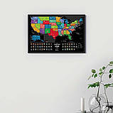 Скретч карта CША "Travel Map USA Black" (тубус) USAB  1 шт., фото 3