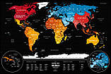 Скретч карта cвіту "Travel Map Weekend Black World gold" (тубус) WBWg  1 шт., фото 3