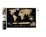 Скретч карта cвіту "Travel Map Weekend Black World gold" (тубус) WBWg  1 шт., фото 8
