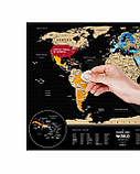Скретч карта cвіту "Travel Map Weekend Black World gold" (тубус) WBWg  1 шт., фото 9
