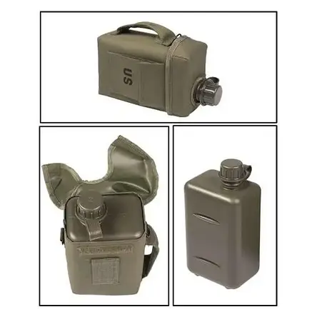 Тактична фляга Mil-Tec на 2 л з чохлом і ремінцем Olive 14514001, фото 3