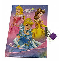Блокнот с замком для девочек "Принцессы", 2 ключа, 19х13х2 см (32907G)