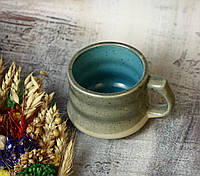 Керамическая чашка для кофе 200 мл. (Мокрый камень/Синий)