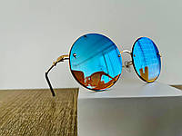Женские солнцезащитные круглые очки, стильные женские очки с металлической оправой.
