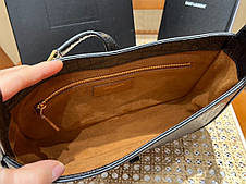 Чорна жіноча шкіряна сумка Yves Saint Laurent YSL LE 5 Ω 7 Ів Сен Лоран у шкірі крокодила на плечі плечова, фото 3