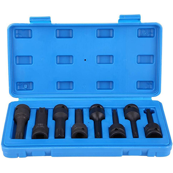 Набір насадок ударних викруткових TORX (T30-T80) 1/2" CR-MO 8 од. Vorfal V08052