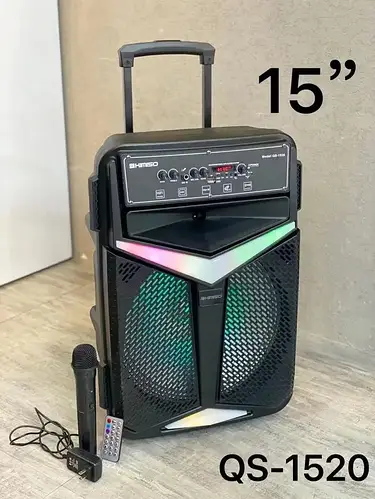 Купить Портативная переносная колонка с проводным микрофоном Kimiso QS ...