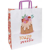 Від 10 шт. Пакет паперовий КРАФТ білий  32х15х38см KGB 323815-45 купити дешево оптом в інтернет-магазині