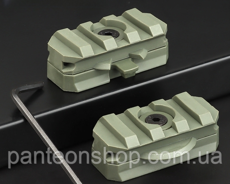 Повортона RIS планка, адаптер кріплення Пікатінні на бокову рейку шолома ARC 19mm Olive (комплект 2шт)