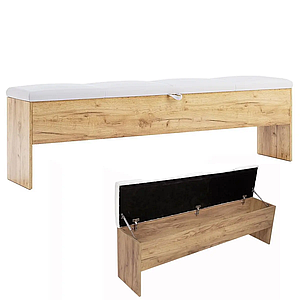 Банкетка "Асті" з коробом 160 см біла екошкіра ТМ Миро-Марк