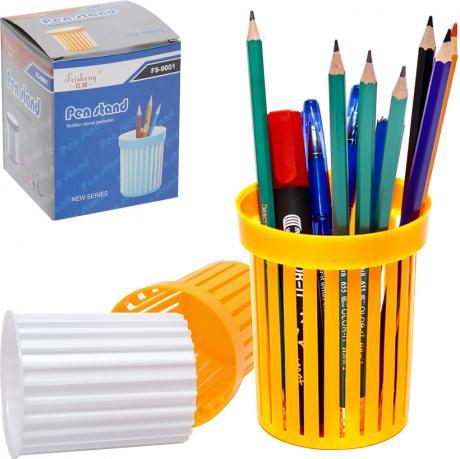 От 6 шт. Стакан для ручок 2 в 1 пластиковий 9001, 10,5*8,5см купить дешевый оптом в интернет-магазине