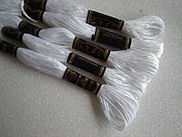 8м нитки мулине для вышивания цвет - белый