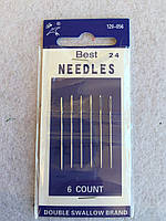 Иглы ручные (иголки для ручного шитья) NEEDLES № 120-056-24 (37мм/6шт) для вышивания
