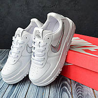 Білі жіночі кроссівки Nike Air Force 1 Pixel. Жіноче стильне взуття Найк Аір Форс весна осінь., фото 7