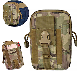 Тактична сумка на пояс 18х13х3 см, A50, Мультикам / Поясний підсумок (аптечка) з кріпленням Molly