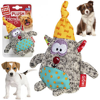 М'яка іграшка (10 см) Ведмідь з пищалкою, GiGwi Plush / Плюшева гра зі звуком для цуценят