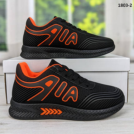 Кросівки підліткові для хлопчика чорні з помаранчевим Paliament 1803-2, фото 1