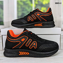 Кросівки підліткові для хлопчика чорні з помаранчевим Paliament 1803-2, фото 3