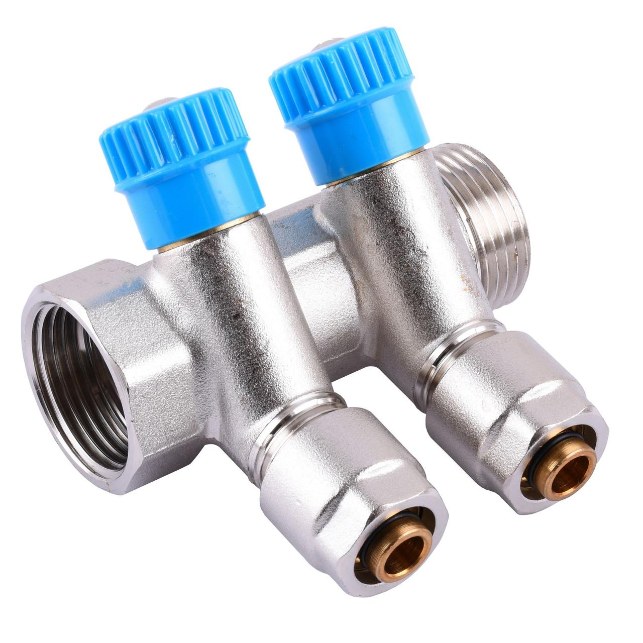 Колектор CRISTAL 1Gх1/2 *16 на 2 виходи (під 35*) з перекриттям (NM-1016)